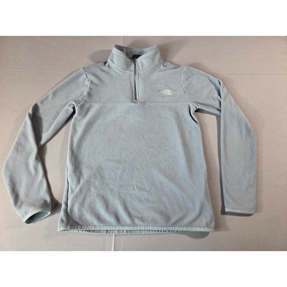 The North Face Jacket Womens Extra Small Light Blue Fleece 1/4 Zip Outdoor Soft